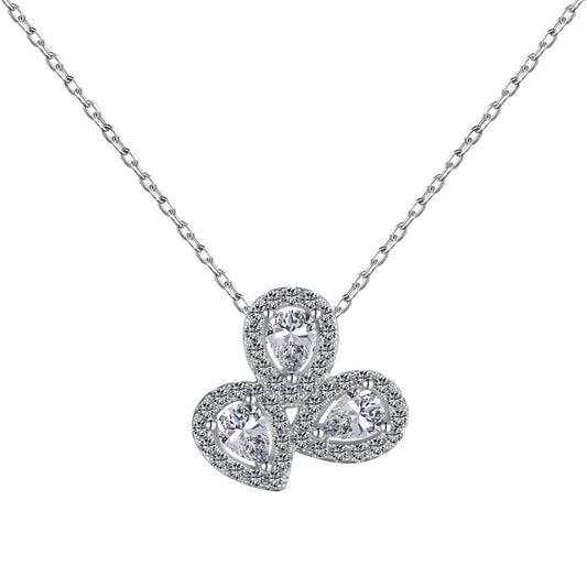 [Lucky Star]Elegant Flower Shape Pear Cut Necklace