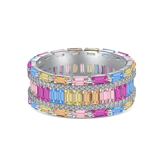 [Lucky Star]Dazzling Colorful Radiant Cut Party Ring