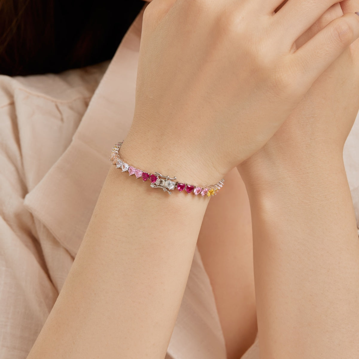 [Lucky Star]Luxurious Colorful Romantic Heart Shape Lover Bracelet