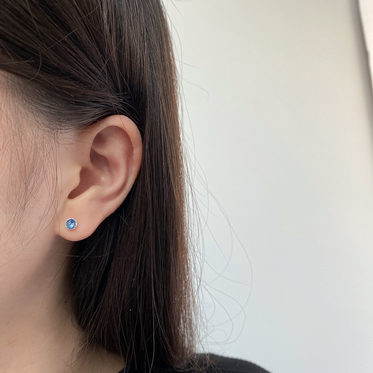 [Lucky Star]Sparkling Colorful Round Shape Earrings