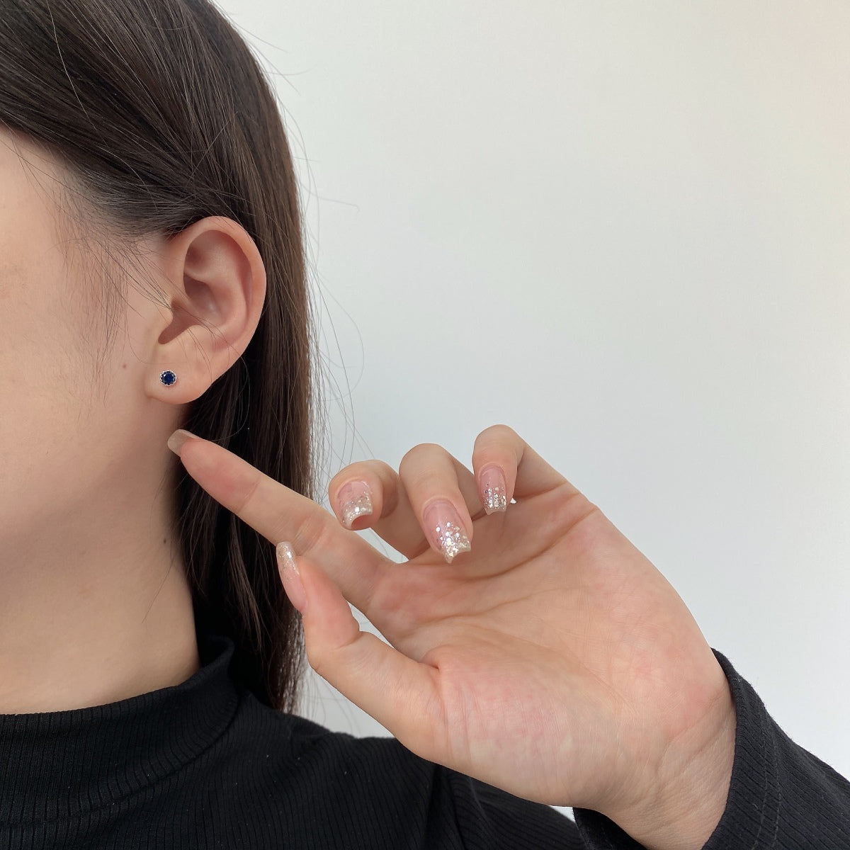 [Lucky Star]Sparkling Colorful Round Shape Earrings