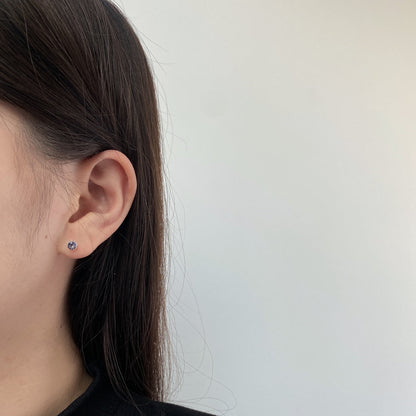 [Lucky Star]Sparkling Colorful Round Shape Earrings