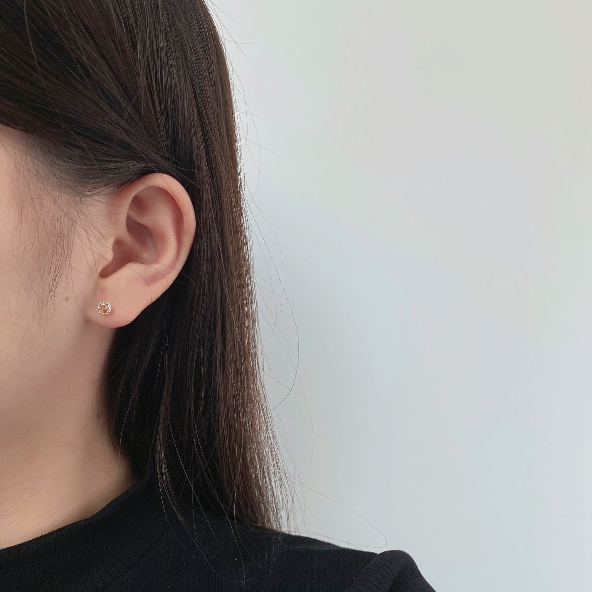 [Lucky Star]Sparkling Colorful Round Shape Earrings