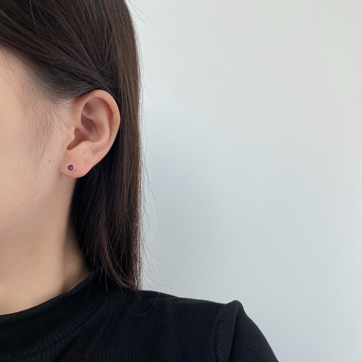 [Lucky Star]Sparkling Colorful Round Shape Earrings