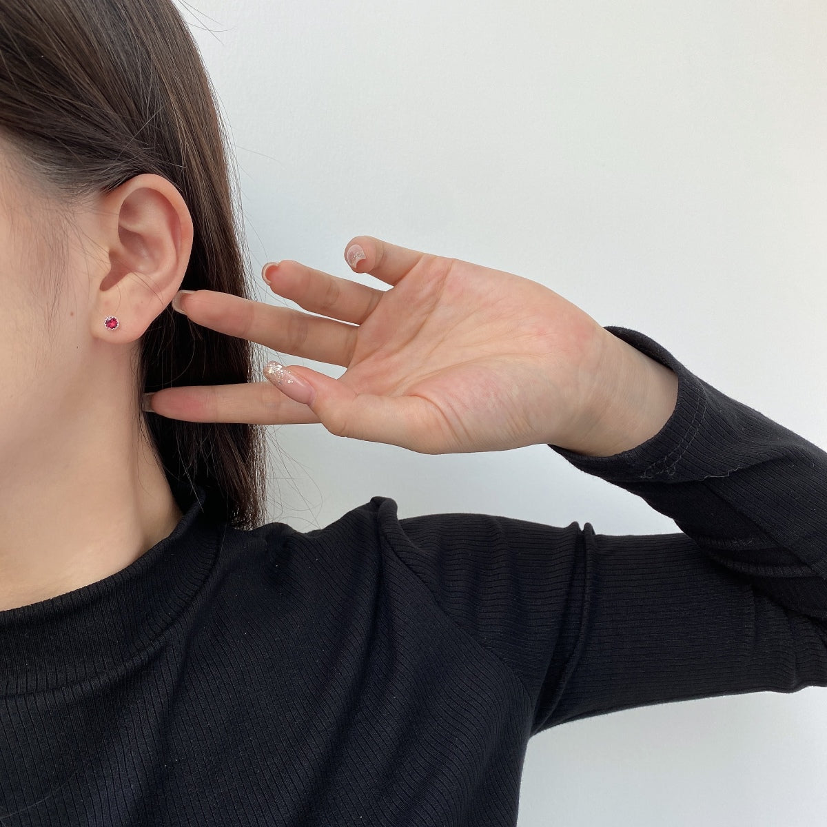[Lucky Star]Sparkling Colorful Round Shape Earrings