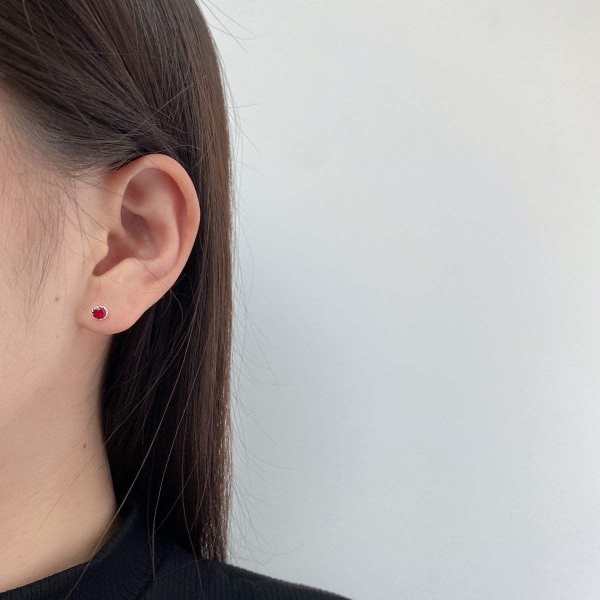 [Lucky Star]Sparkling Colorful Round Shape Earrings