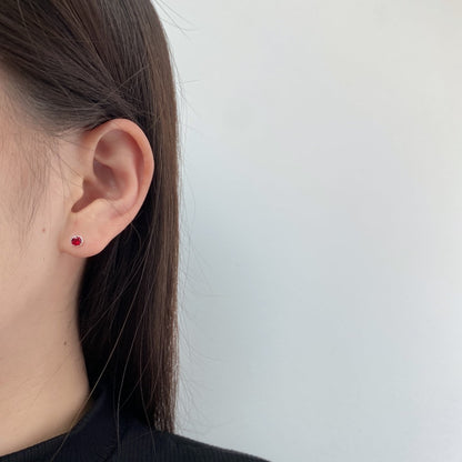 [Lucky Star]Sparkling Colorful Round Shape Earrings