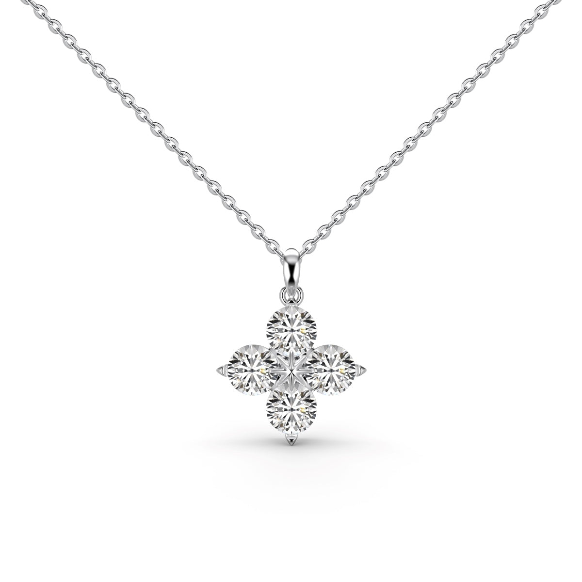 [Lucky Star]Four-Leaf Clover And Eight-Pointed Star Necklace