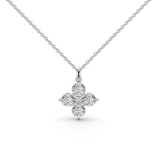 [Lucky Star]Four-Leaf Clover And Eight-Pointed Star Necklace
