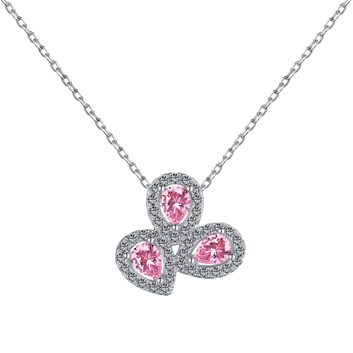 [Lucky Star]Elegant Flower Shape Pear Cut Necklace