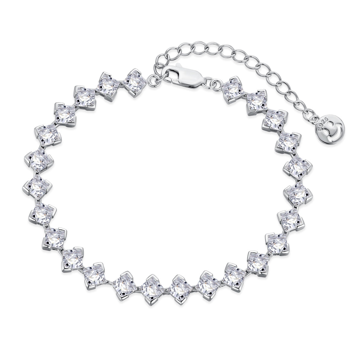 [Lucky Star]0.5 Carat Ornate Princess Cut Daily Bracelet