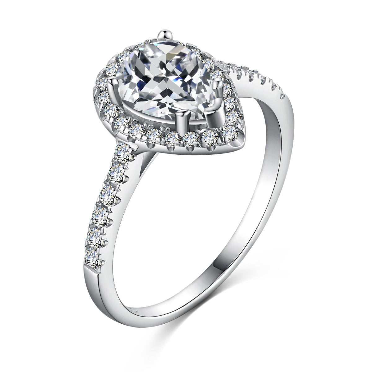 [Lucky Star]1.0 Carat Luxurious Resplendent Water Drop Shape Wedding Ring