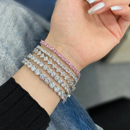 [Lucky Star]0.5 Carat Ornate Princess Cut Daily Bracelet
