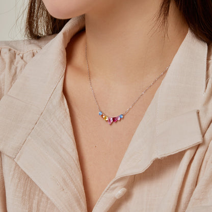 [Lucky Star]Dainty Colorful Heart Necklace