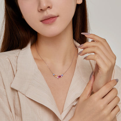 [Lucky Star]Dainty Colorful Heart Necklace