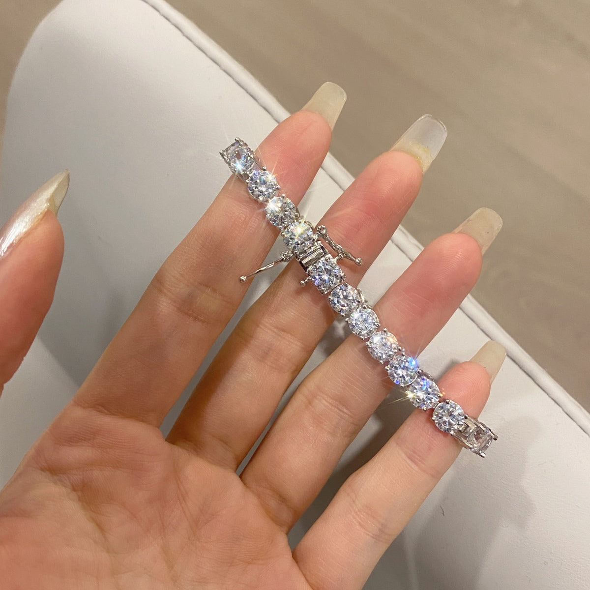 [Lucky Star]Ornate Sparkling Round Cut Wedding Bracelet