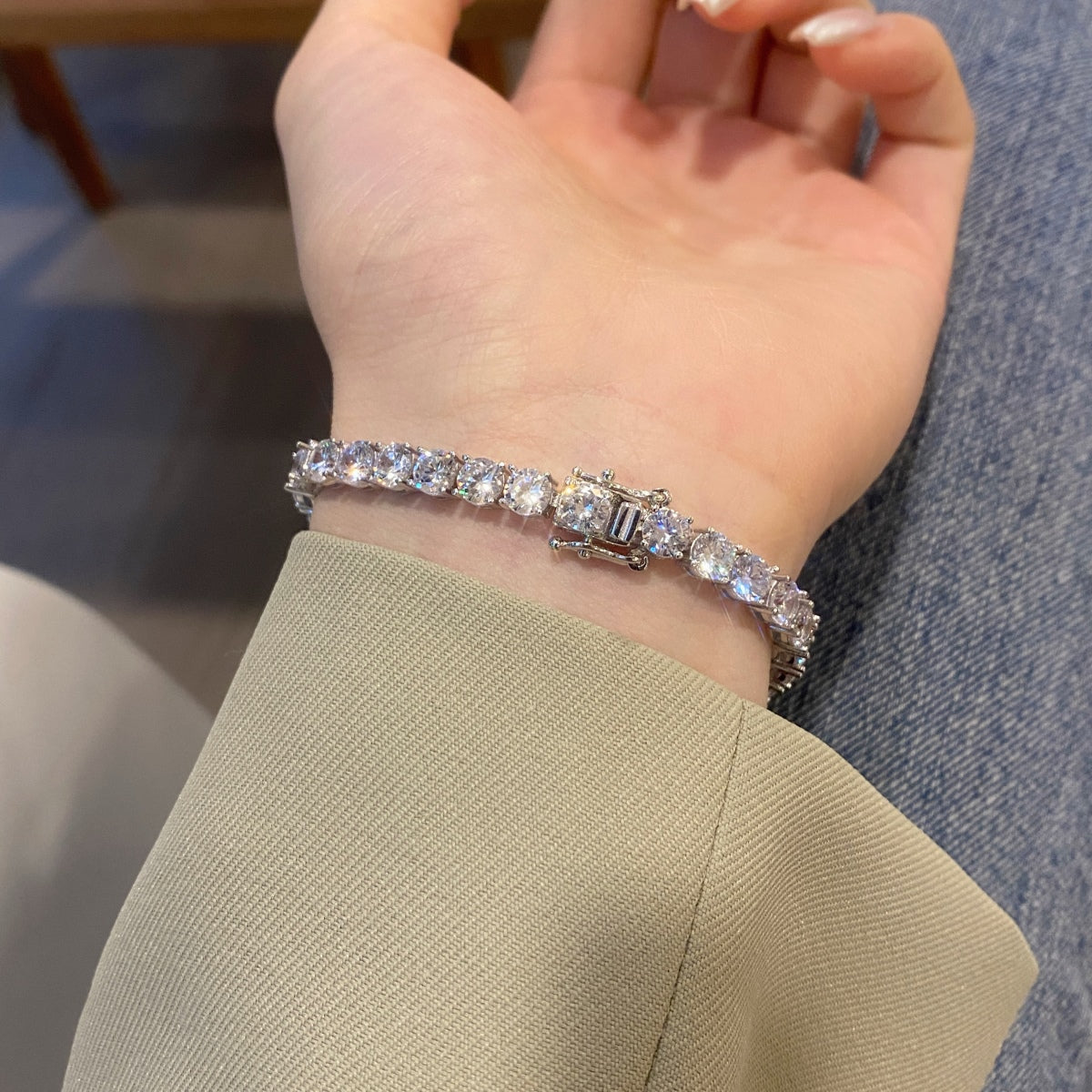 [Lucky Star]Ornate Sparkling Round Cut Wedding Bracelet