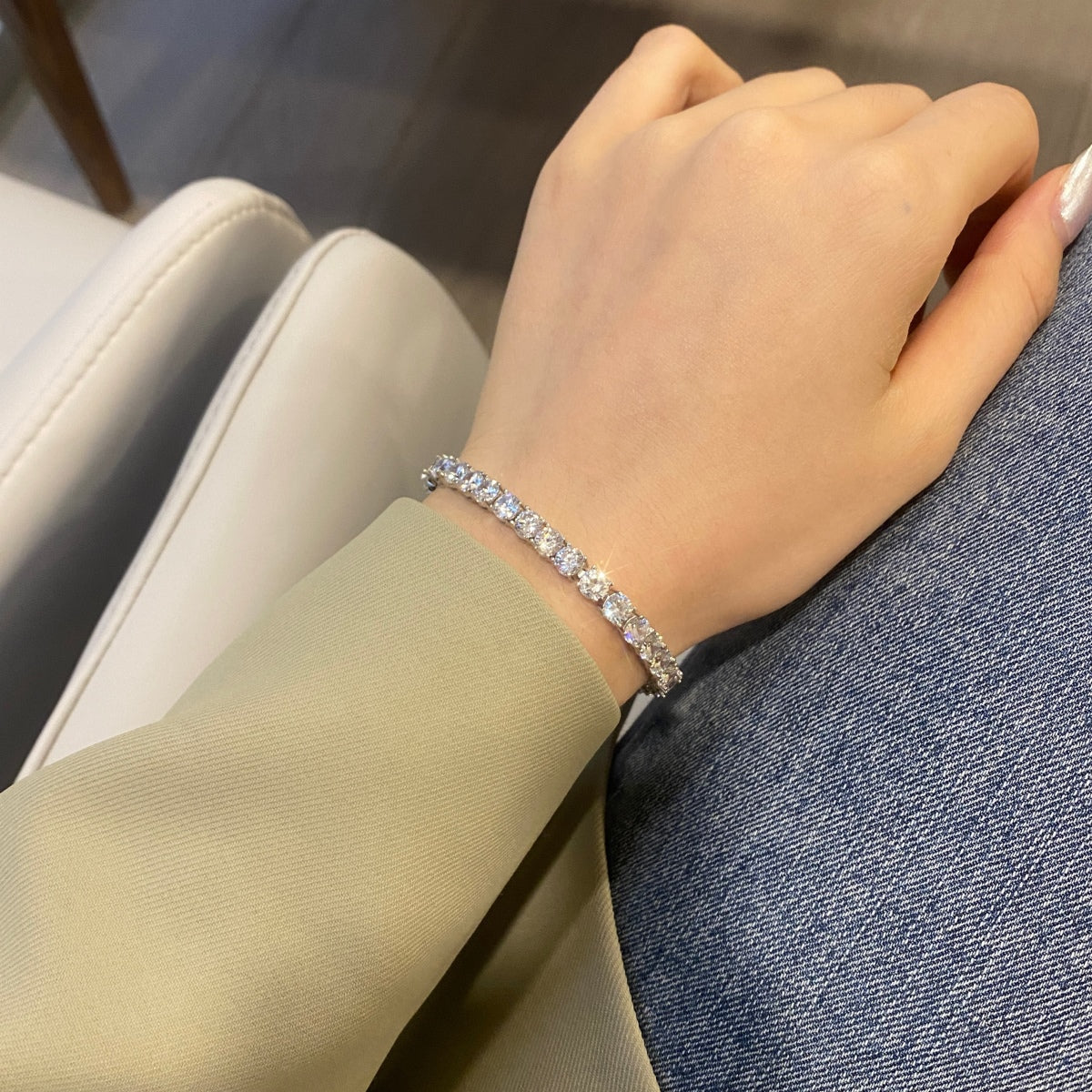 [Lucky Star]Ornate Sparkling Round Cut Wedding Bracelet
