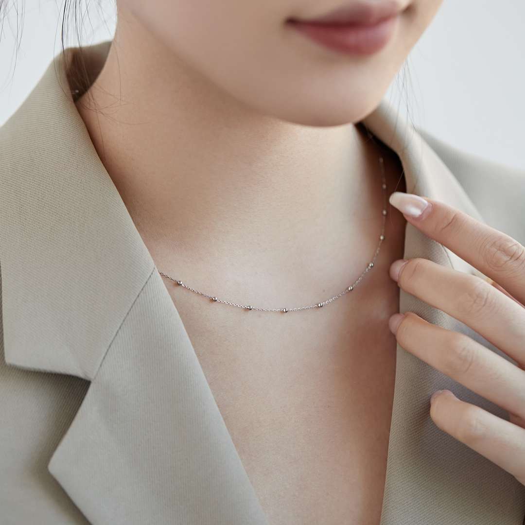 [Lucky Star]Small Bead Clavicle Chain Simple Necklace