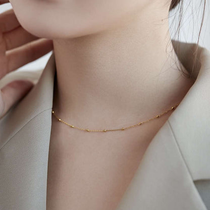 [Lucky Star]Small Bead Clavicle Chain Simple Necklace