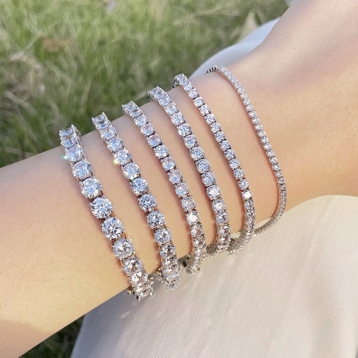 [Lucky Star]0.75 Carat Dazzling Round Cut Wedding Bracelet