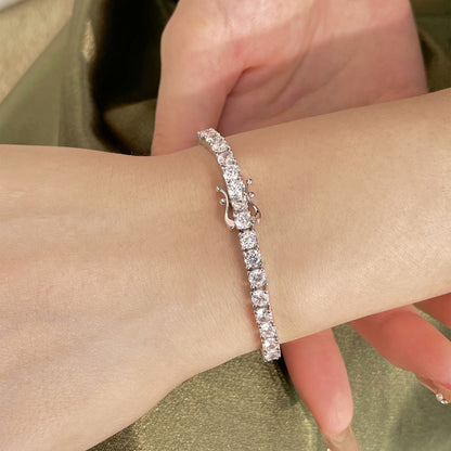 [Lucky Star]Luxurious Ornate Round Cut Tennis Bracelet