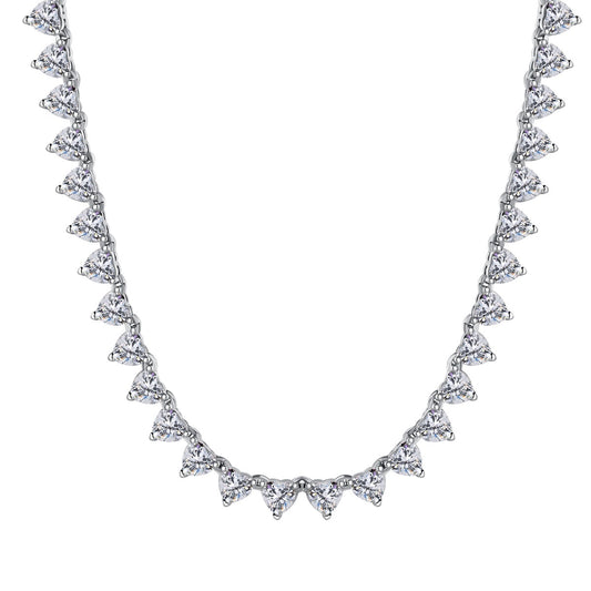 [Lucky Star]Ornate Heart Cut Tennis Necklace
