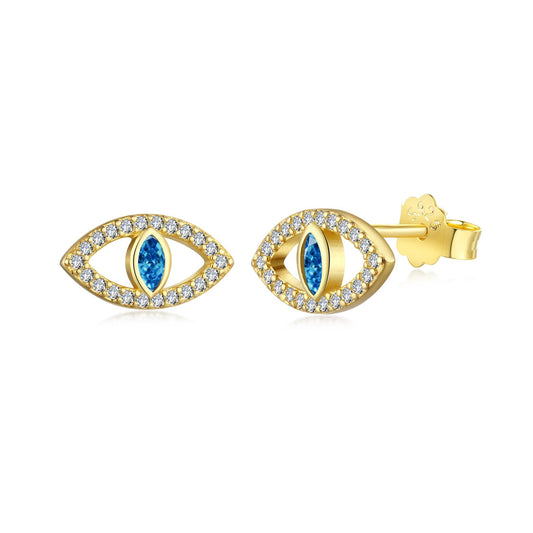 [Lucky Star]Blue Devil Eyes Hollow Stud Earrings
