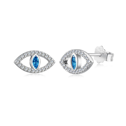 [Lucky Star]Blue Devil Eyes Hollow Stud Earrings