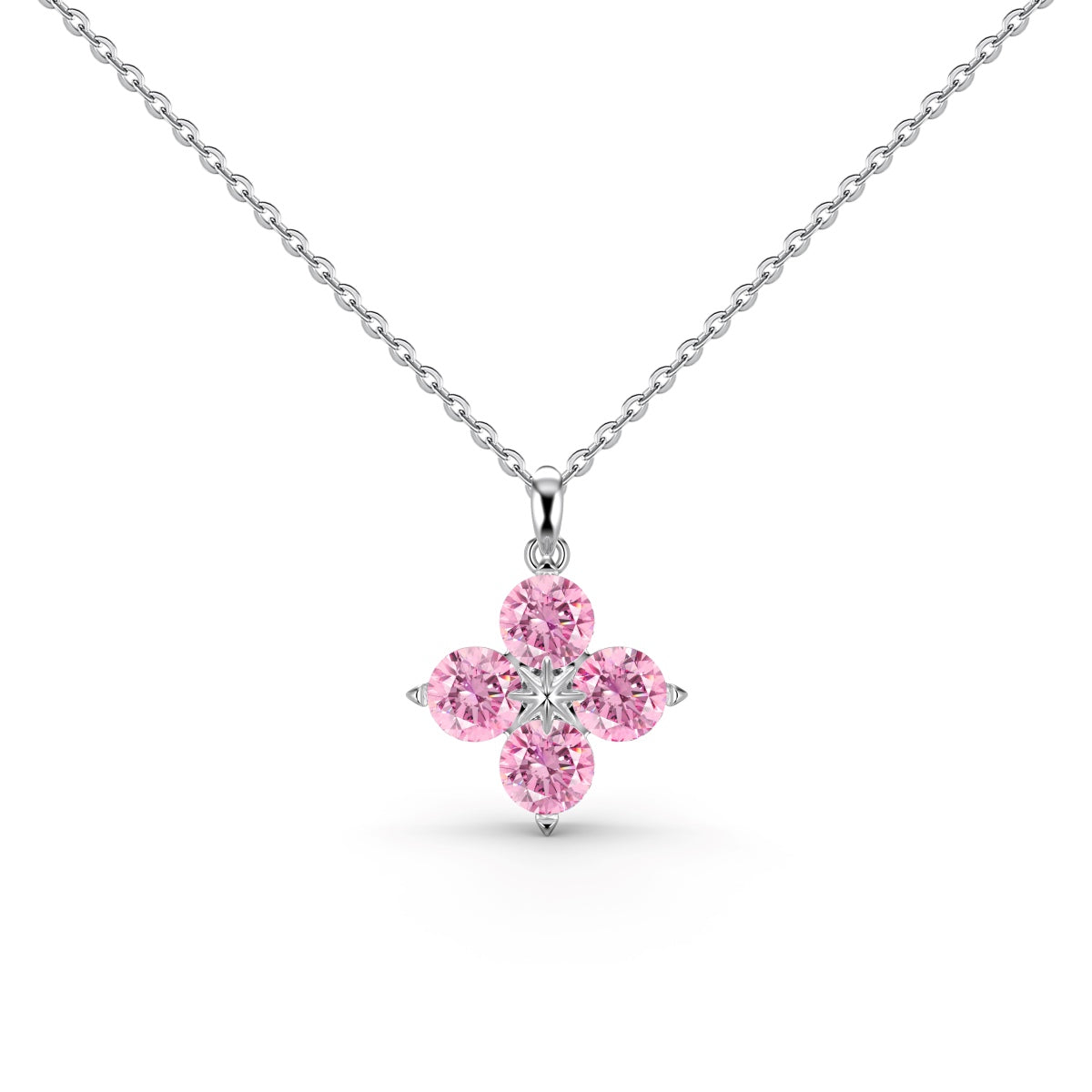 [Lucky Star]Four-Leaf Clover And Eight-Pointed Star Necklace