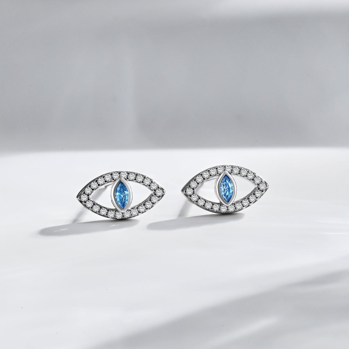 [Lucky Star]Blue Devil Eyes Hollow Stud Earrings