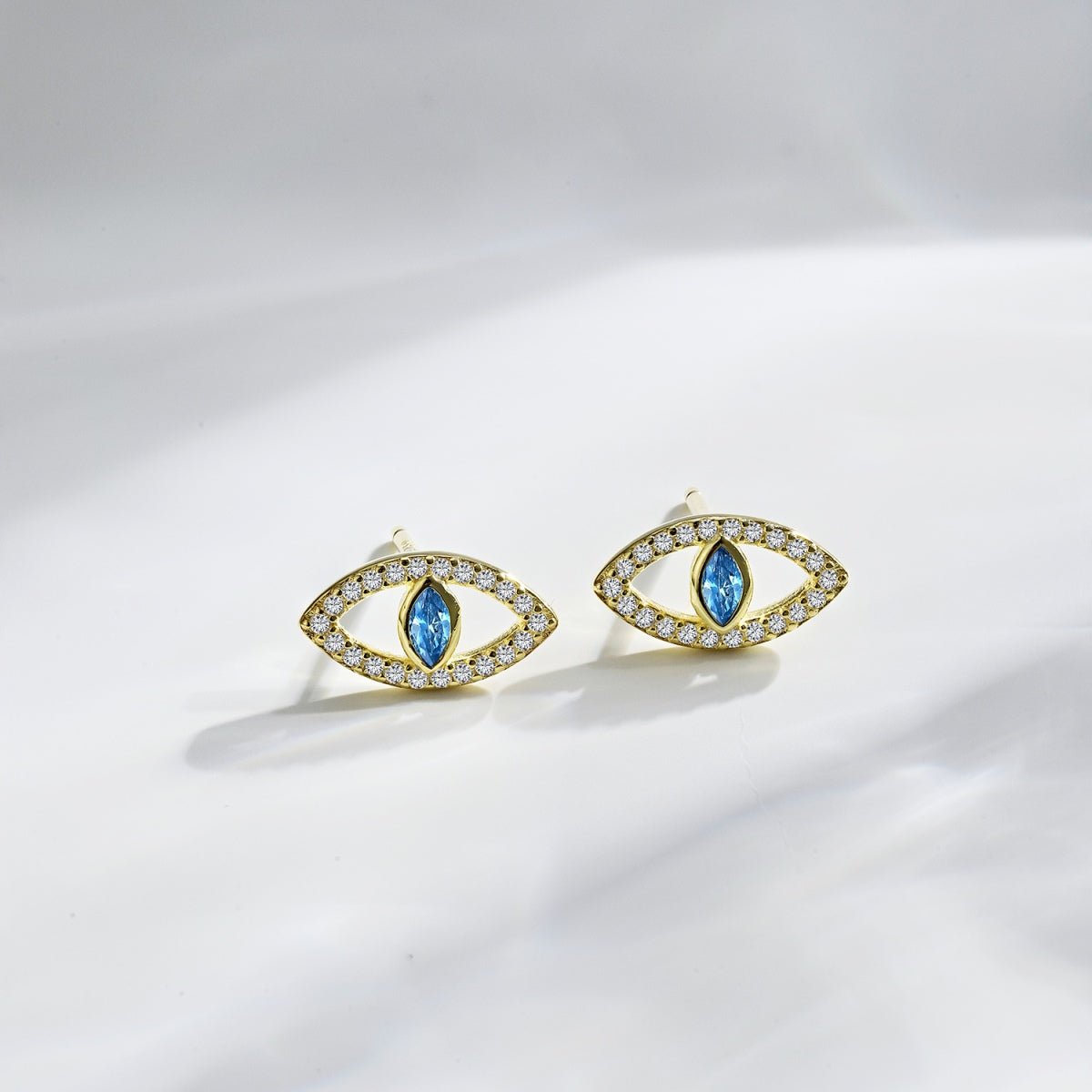 [Lucky Star]Blue Devil Eyes Hollow Stud Earrings
