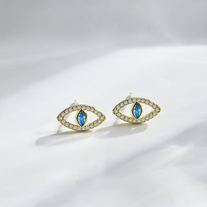 [Lucky Star]Blue Devil Eyes Hollow Stud Earrings