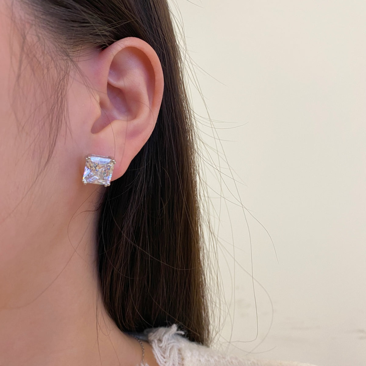 [Lucky Star]Delicate Square Shape Earrings