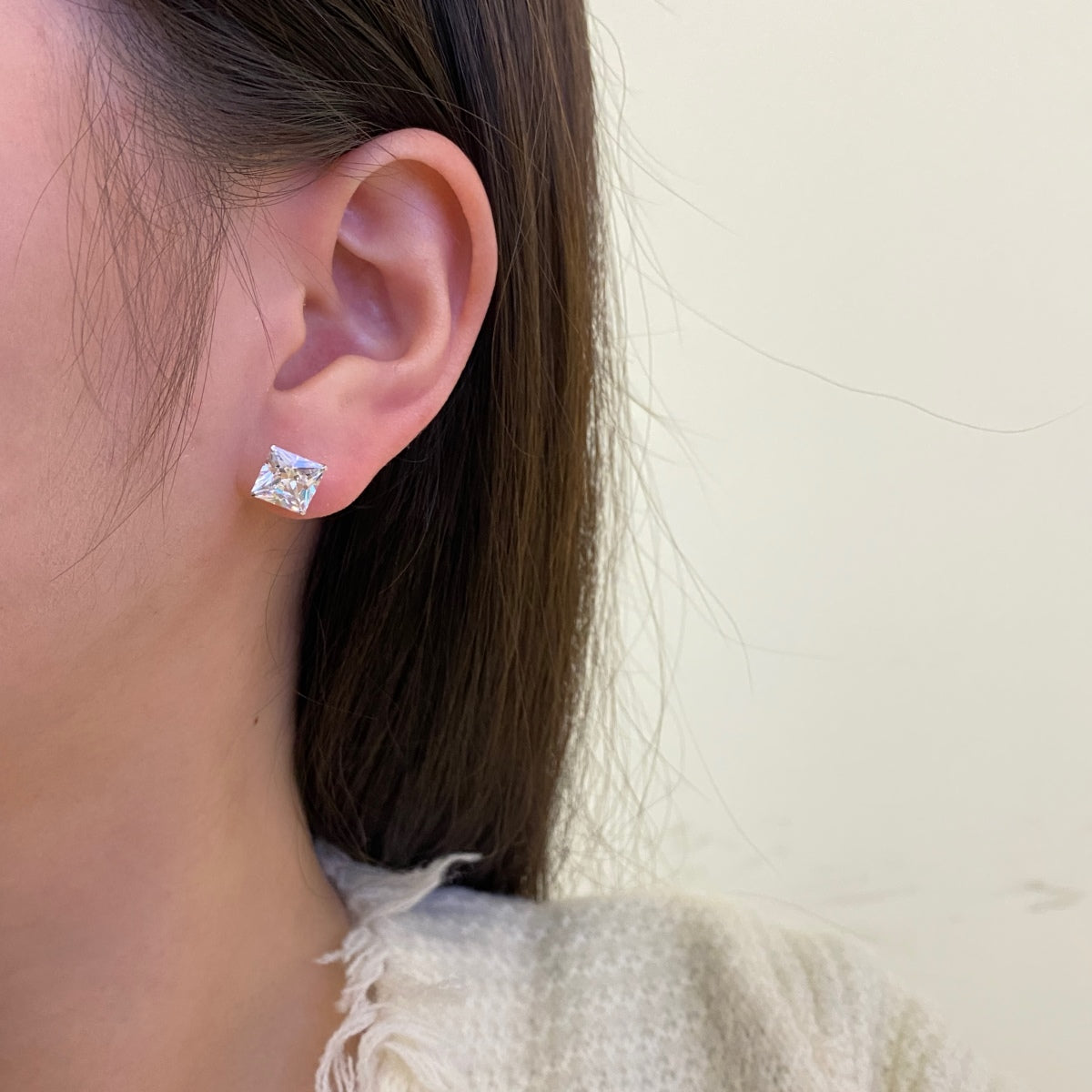 [Lucky Star]Ornate Square Shape Earrings