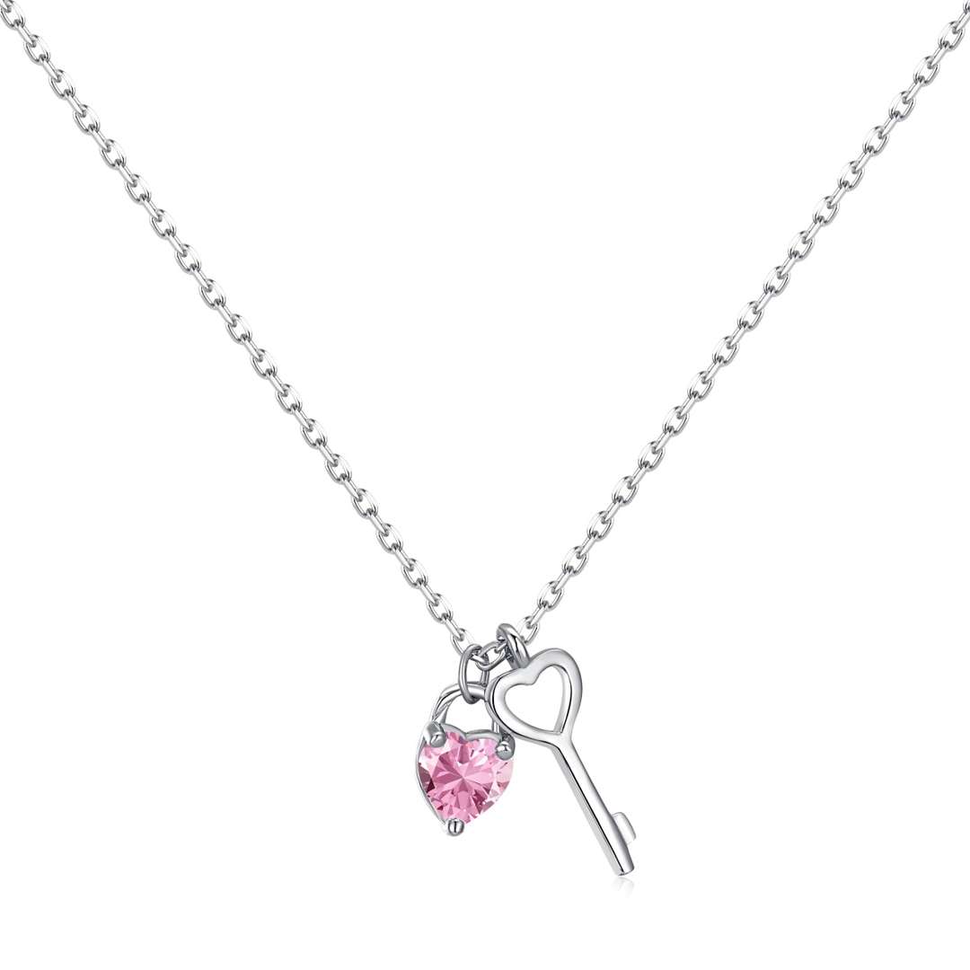 [Lucky Star]Unique Heart Shape Key Pendent Necklace