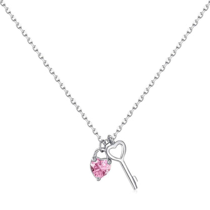 [Lucky Star]Unique Heart Shape Key Pendent Necklace