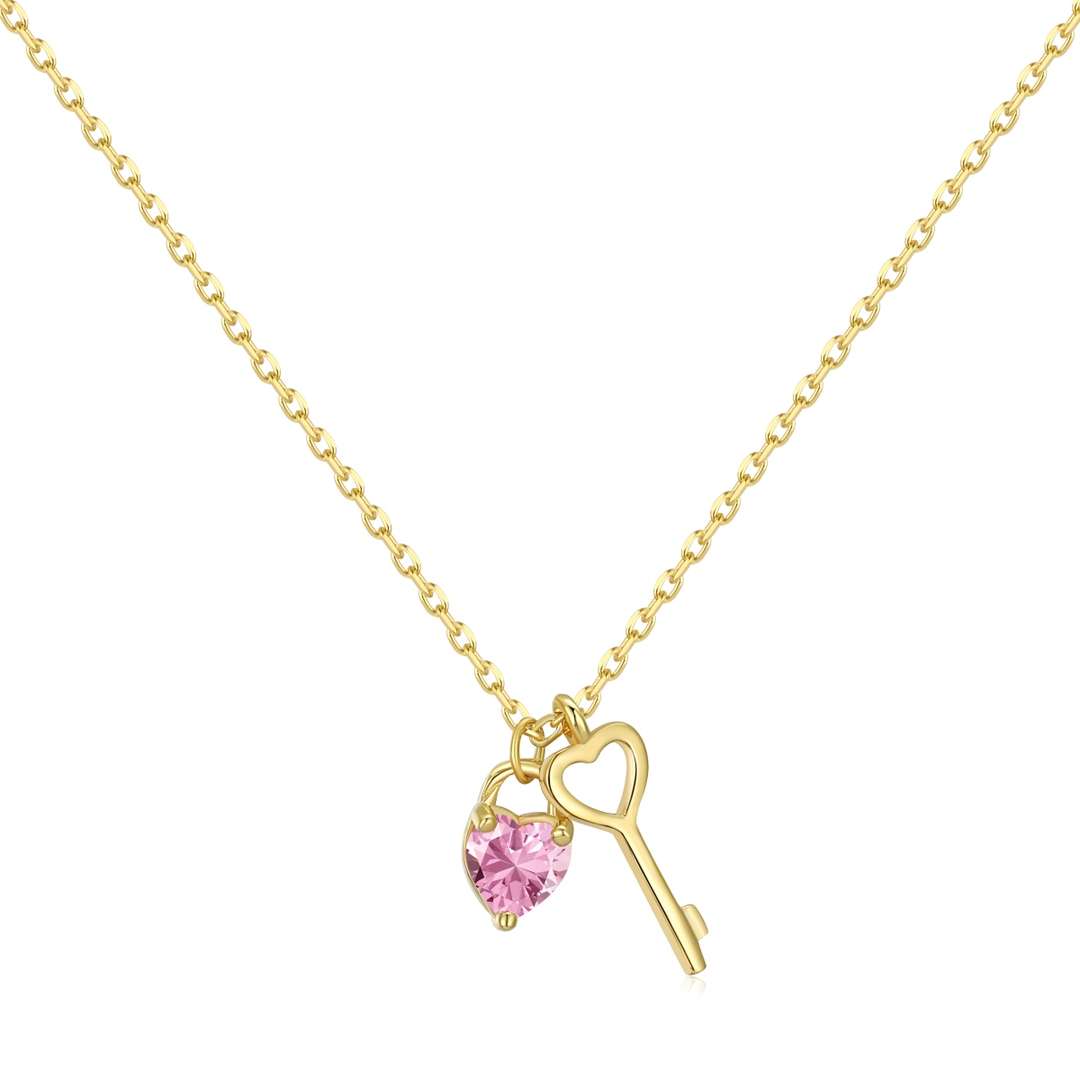 [Lucky Star]Unique Heart Shape Key Pendent Necklace