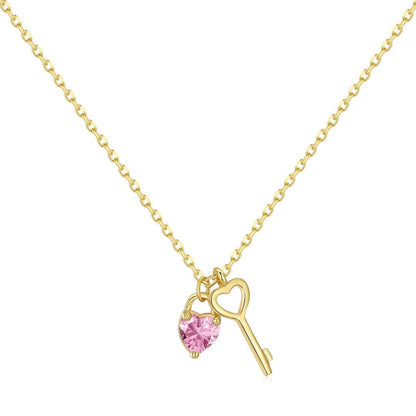 [Lucky Star]Unique Heart Shape Key Pendent Necklace
