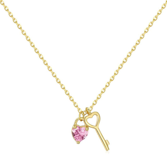 [Lucky Star]Unique Heart Shape Key Pendent Necklace