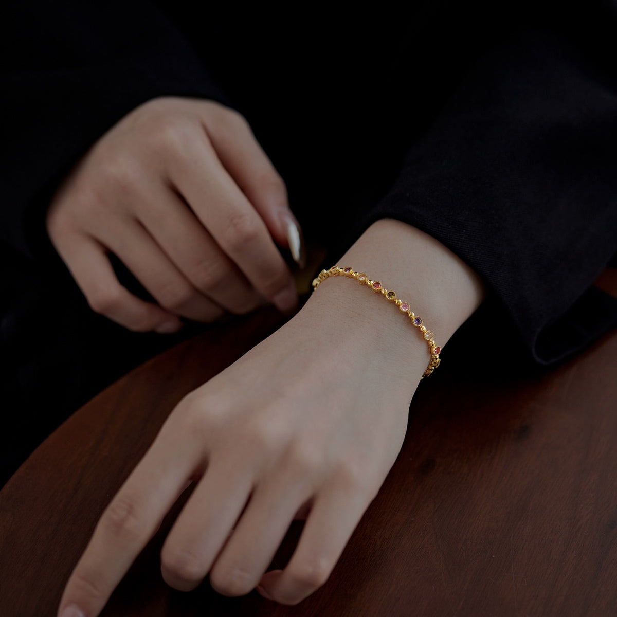 [Lucky Star]Sparkling Exquisite Round Cut Party Bracelet