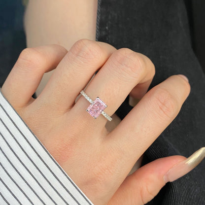 [Lucky Star]2.0 Carat Dazzling Sparkling Radiant Cut Party Ring