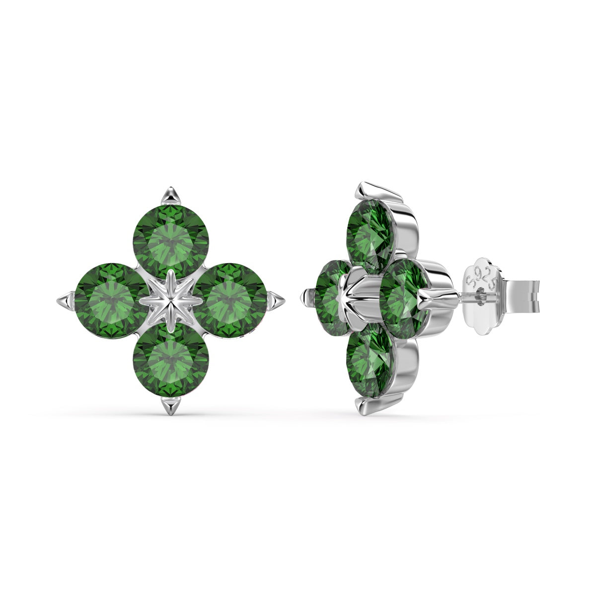 [Lucky Star]Four-Leaf Clover Eight-Pointed Star Earrings