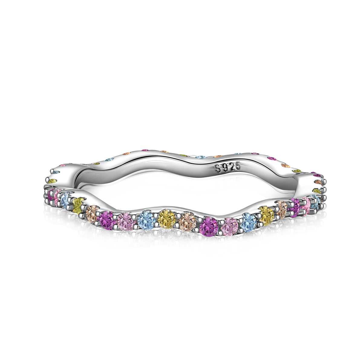 [Lucky Star]Dainty Colorful Round Cut Party Ring