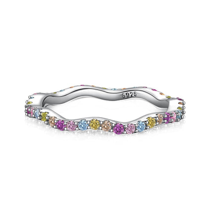[Lucky Star]Dainty Colorful Round Cut Party Ring