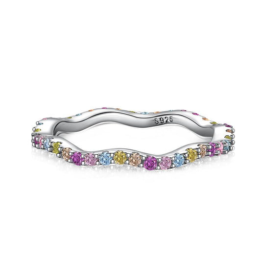 [Lucky Star]Dainty Colorful Round Cut Party Ring