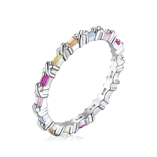 [Lucky Star]Charming Colorful Round Cut Daily Ring