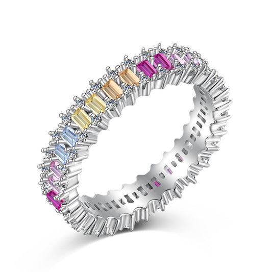 [Lucky Star]Splashy Ornate Emerald Cut Cocktail Ring