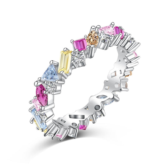 [Lucky Star]Dazzling Polychromatic Multi cut Daily Ring