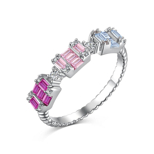[Lucky Star]Unique Colorful Emerald Cut Party Ring
